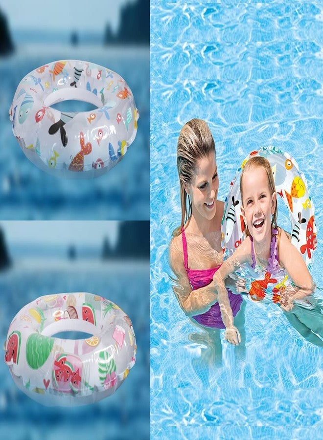 إيكان عوامة سباحة دائرية قابلة للنفخ للأطفال من إيكان، أنبوب سباحة آمن مطبوع للأطفال والرضع، 3 قطع - Image 3